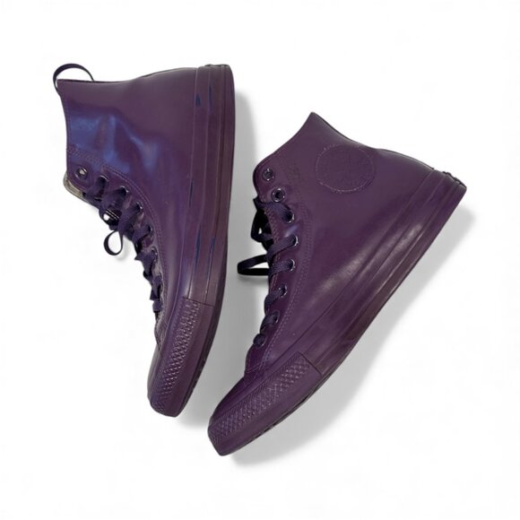 Converse All Star Chuck Taylor 7.5 9.5 Hi Rubber Triple Purple Rain Shoes Unisex - Picture 1 of 11